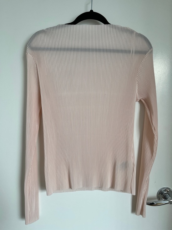 & Other Stories Pale Pink Ribbed Long Sleeve Top - Picture 2 of 4